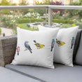 thumbnail image 4 of Spring Bird Pillow Covers 2 Pack Vintage Watercolors Red Blue Yellow Animal Pillowcase Waterproof Outdoor Throw Pillow Cover for Patio Garden Square Cushion 16”x16”, 4 of 9