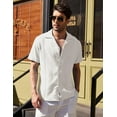 thumbnail image 5 of COOFANDY Mens Linen Shirts Business Casual Shirt Button Down Relaxed Fit Short Sleeve Shirts, 5 of 8