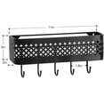 thumbnail image 2 of NEX Black Mail Sorter Key Organizer Wall Mount, Metal Entryway Storage Organizer Basket with 5 Hooks for Coat, Keys Set of 2, 2 of 7