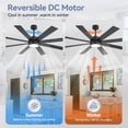 thumbnail image 4 of ALKAFY 65 Inch Ceiling Fan with LED and Remote Control, 8 Blades for Large Room Indoor/Covered Outdoor, 4 of 8