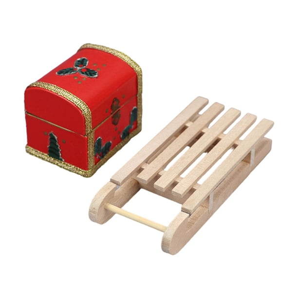 1:12 Caja de de Decoración de Modelo de Navideño en Miniatura para Navidad