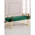 thumbnail image 2 of Meridian Furniture Olivia Contemporary Velvet Bench in Green, 2 of 9