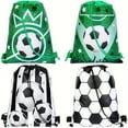 thumbnail image 2 of KISPATTI 12 Pcs Soccer Party Favor Bags Sports Party Drawstring Bags Candy Treat Reusable Cloth Bags Party Gift for Birthday Sports Party Soccer Baby Shower Decor Supplies, 2 of 6