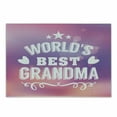 thumbnail image 1 of Grandma Cutting Board, Stars and Heart Silhouettes with Swirled Lines Pattern on Bokeh Background, Decorative Tempered Glass Cutting and Serving Board, Small Size, Purple Coral White, by Ambesonne, 1 of 1
