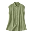 thumbnail image 4 of Sheghy Womens Tank Tops Plus Size Women Spring Summer Cotton Linen Loose New Sleeveless Top, Crew Neck Blouse, 4 of 6