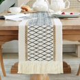 thumbnail image 1 of XINQIHANG Boho Table Runner 95 Inches Long Kitchen Dining Macrame Rustic Table Decoration for Home Party Décor Farmhouse Table Runner with Tassels Black,12*95 Inches, 1 of 7