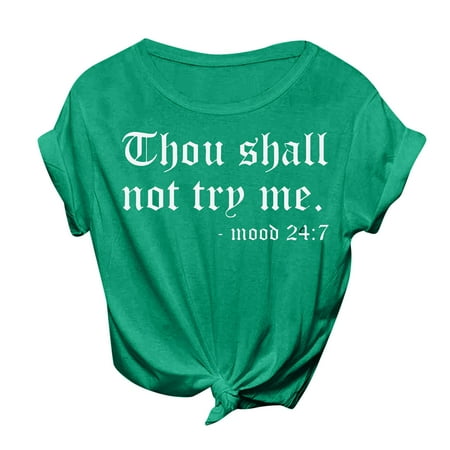 

Dtydtpe Blouse For Women Casual Letter Printing Shirts Round Neck Short Sleeve Tee Tops Tunic Blouse Striped Short Sleeve Raglan Shirts for Women Short Sleeve Scrub Jackets Ladies Lounge Tops T
