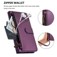 thumbnail image 3 of For Samsung Galaxy S23 5G 6.1-inch Wallet Case Multi-Card Slots Zipper Wallet Leather Phone Case,Dark Purple,For Galaxy S23 (5G), 3 of 10