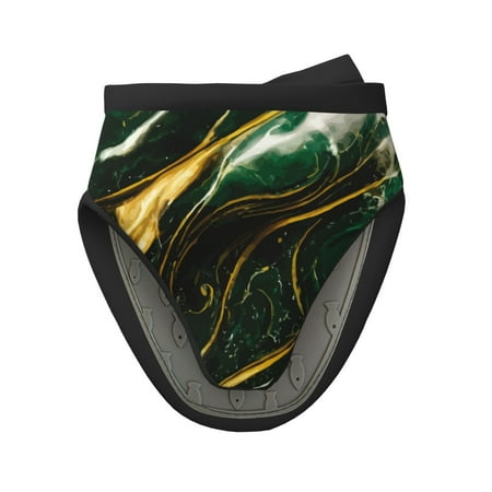 

Tebeau Green Marble Print Short Oven Mitts Heat Resistant Silicone Kitchen Mini Oven Mitts Non-Slip Grip Surfaces and Hanging Loop Gloves