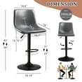 thumbnail image 4 of Waleaf Modern Bar Stools Set of 4, PU Leather Height Adjustable Swivel Barstools with Back, 4 of 7