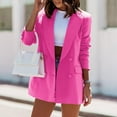 thumbnail image 2 of Vedolay Women's Plus Size Open Front Casual Blazer Jacket Cover Up with Pockets Hot Pink,M, 2 of 5