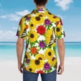 thumbnail image 4 of Logiee Tiger Swallowtail On Flowers Print Mens Hawaiian Shirts,Loose-Fit Short Sleeve Button Down Tropical Aloha Beach Shirt,Summer Vacation Wedding Tops,3X-Large, 4 of 7