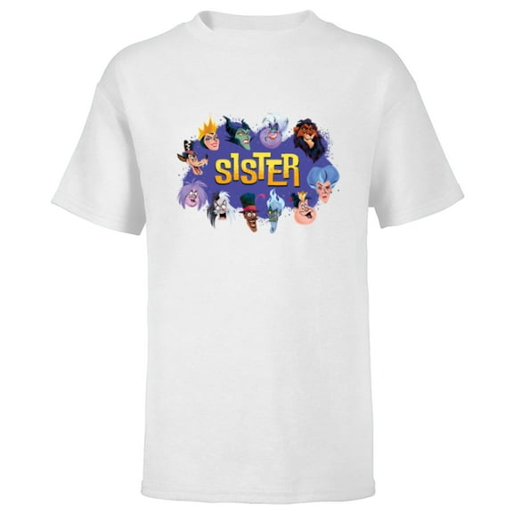 Disney Villain Squad Family Trip Vacation Reunion Sister - Short Sleeve T-Shirt for Kids - Customized-White