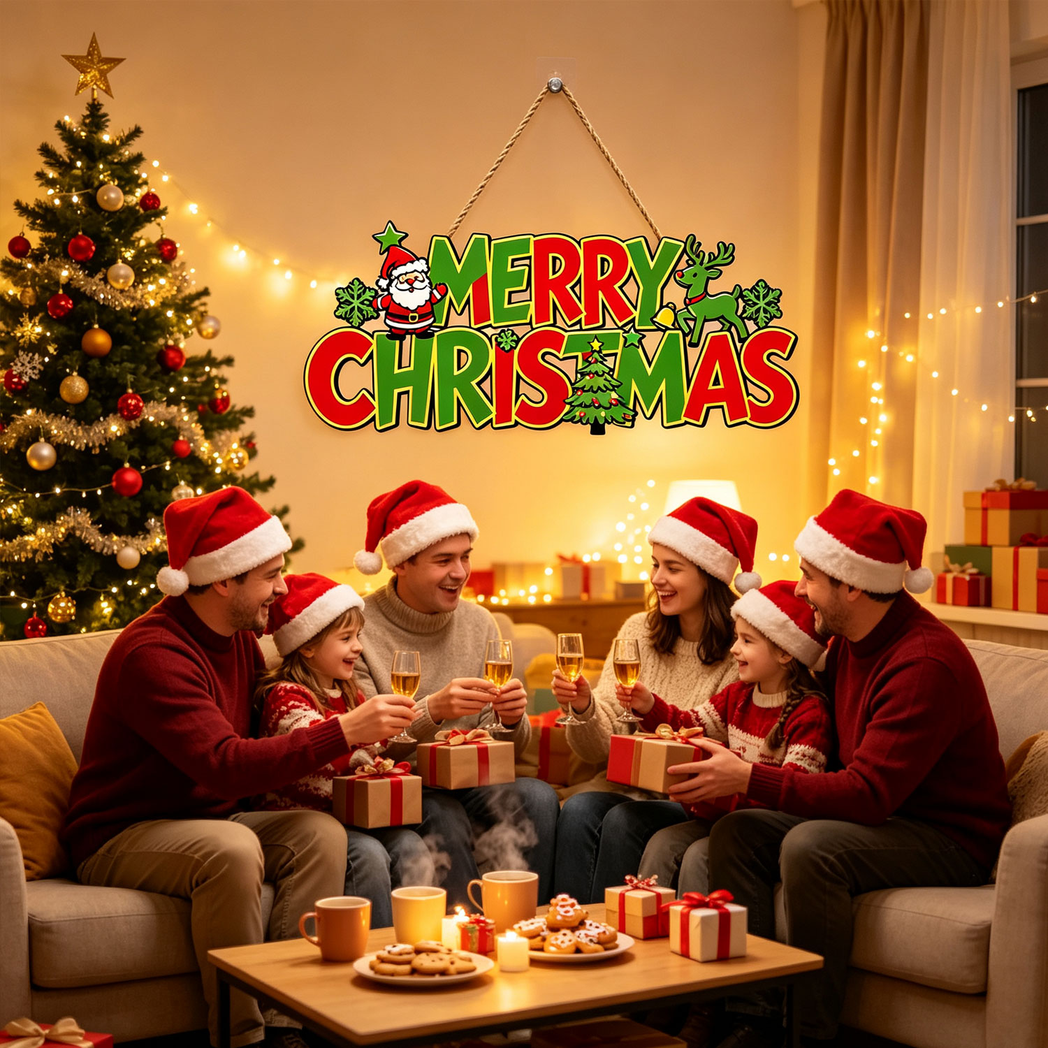 STYZIGZZ Hanging Wooden Christmas Wreaths photo 6