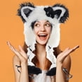 thumbnail image 3 of HUANBAI Adorable Fuzzy Cat Ear Hat With Colorful Star Braids Perfect For Animal Lovers And istas, 3 of 4