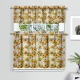 thumbnail image 2 of Country Floral Print Curtains 36 Inch Short - 3 Panel Vintage Farmhouse Set with Bohemian Botanicals, Rod Pocket Window Treatment for Rustic Decor, 2 of 6