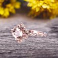 thumbnail image 5 of 10k Rose Gold Morganite Halo Engagement Ring With Cushion Cut 1.50 Carat Milgrain Art Deco, 5 of 6