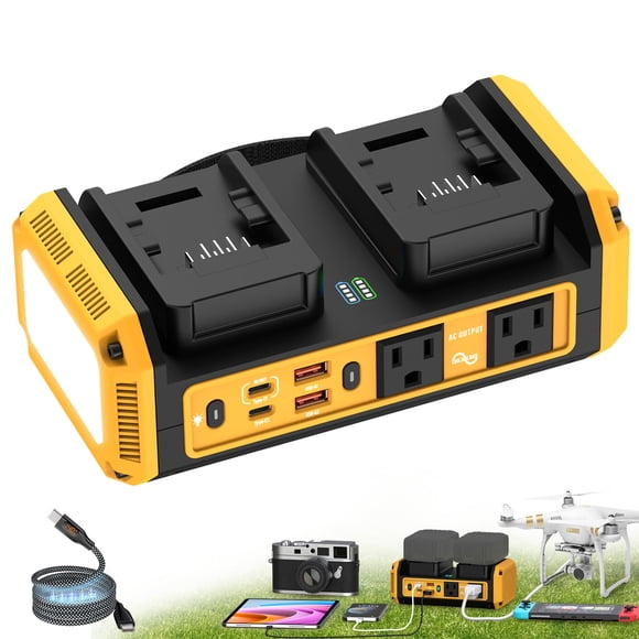 Inversor de corriente PlantPalGear de onda sinusoidal pura de 350 W, 20 V DC a 120 V AC