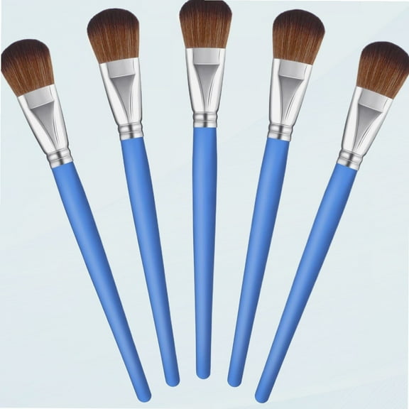 5 pcs 1 inch Mop Paint Brushes Mop Brush for Acrylic Painting Oval Blending Craft Mop Paint Brushes Large watercolor brush with short wooden handle for art painting supplies beginner artist