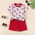 thumbnail image 5 of Baby Clothes Boy Toddler Set Children's Spring Summer Cotton Cute Printed Sleeveless Beach 0 3 6 12 18 24 Months Shirt and Jogger Shorts T 2-Piece, 5 of 9
