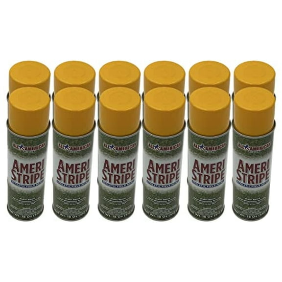 Ameri-Stripe Yellow Athletic Field Marking Paint - 1 Case Pack (12 Cans) 18 oz. of Paint per Can