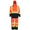 Orange/Black, variant on Hi-Vis Safety Rain Set, Two-Tone Parka Jacket and Pants (Yellow/Black, 3XL)