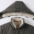 thumbnail image 5 of Donemore Men's Thickened Hooded Puffer Coat with Zipper Pockets Outdoor Casual Jacket, 5 of 9