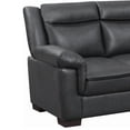 thumbnail image 3 of Benjara Contemporary Faux Leather & Wood Loveseat With Cushioned Armrests- Black, 3 of 11