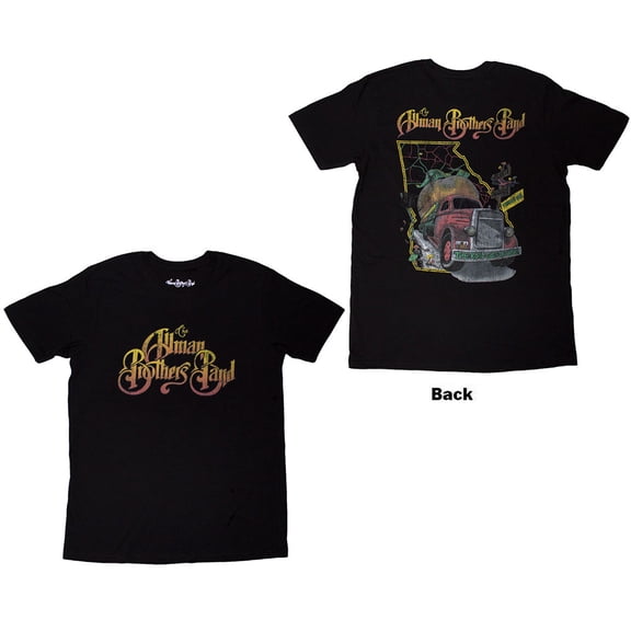 The Allman Brothers Band Unisex T-Shirt Road Goes On (Black) (Back Print)