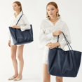 thumbnail image 2 of Bolso HOXIS Oversize de piel sintética para mujer, color azul marino, 2 of 7