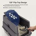 thumbnail image 5 of XL Extra Large Stainless Steel Litter Box with Lid, Metal Cat Litter Boxes for Big Cats Enclosed, Metal Litter Box with Litter Scoop Set, Non-Sticky, Anti-Urine Leakage, 24"*16"*18", Dark Gray, 5 of 10