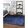 thumbnail image 2 of Unique Loom Tapis Moderne en Peluche Solo 5' x 5' Carré Bleu Marine, 2 of 2