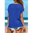 thumbnail image 2 of PRETTYGARDEN Womens Spring Tops Summer Shirts Crochet Cap Sleeve Sweater Pullover Cute Crew Neck Beach Cover Ups, 2 of 8