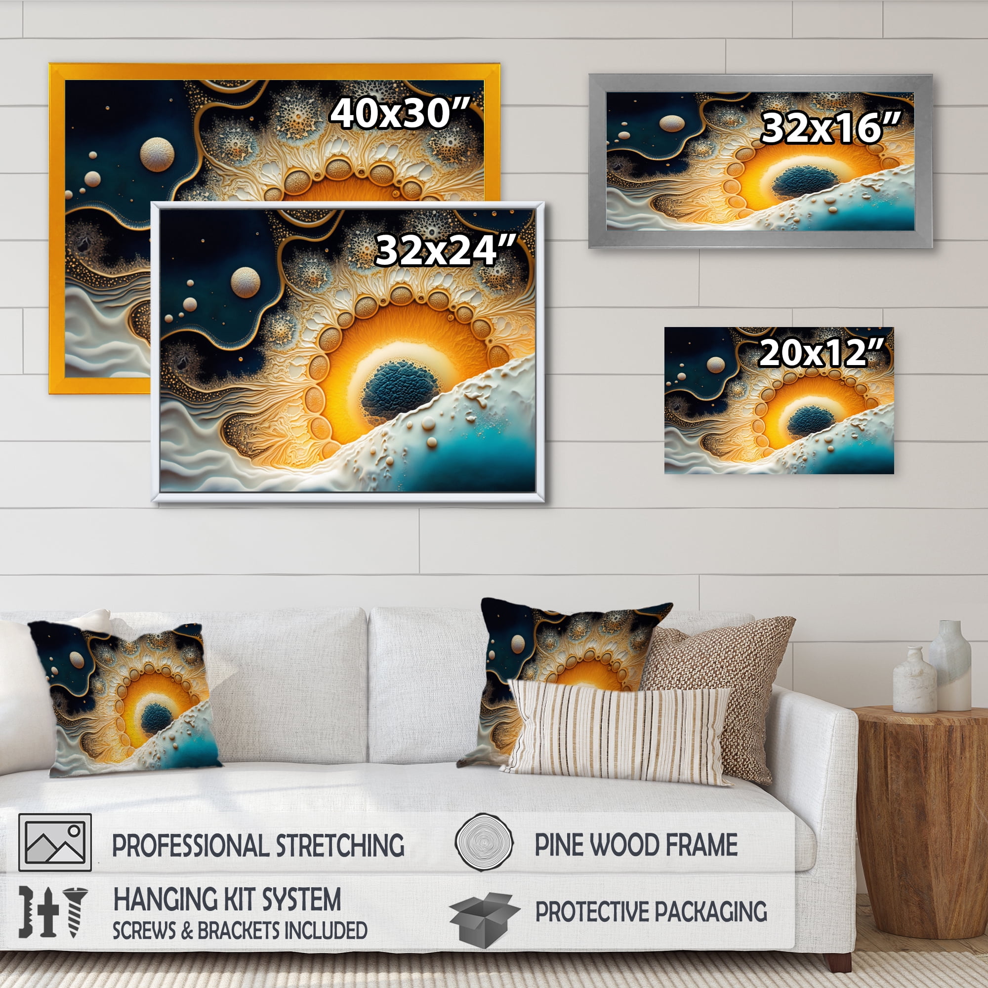 Designart Abstract Modern Shapes I Canvas Wall Art