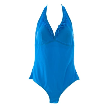 Boden - BODEN Women's Ruffle Swimsuit US Sz 12 Dodger Blue - Walmart.com