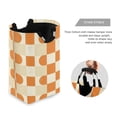 thumbnail image 3 of Yayeee Freestanding Laundry Hamper with Handle Collapsible Large Storage Basket for Clothes, Orange Checkered Pattern, 3 of 7