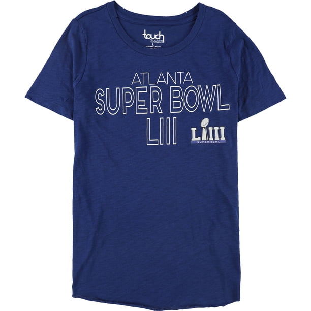 Camiseta gráfica Touch Super Bowl LIII para mujer, azul, extragrande