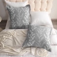 thumbnail image 3 of Ntbay 2 Pack Breathable Cotton Euro Pillow Shams,3 Layer Muslin Decorative Square Pillow Covers with Envelope Closure, 26" x 26", Gray Tree, 3 of 5