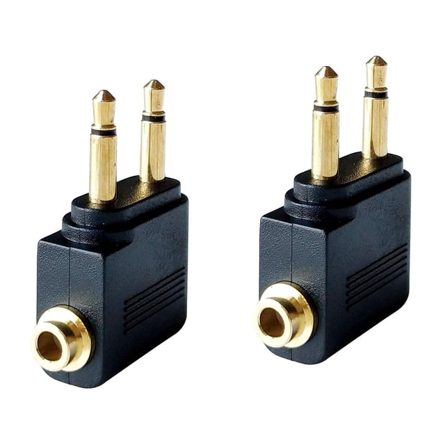 Adaptador electrónico Posdou para auriculares de avión con doble conector de 3,5 mm