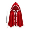 thumbnail image 7 of Christmas Hooded Cloak Red Cape Women Short Shawl Outfit Accessories for Christmas Party, 7 of 7
