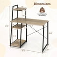 thumbnail image 3 of Costway Home Office Desk with Bookshelf Host Stand Metal Frame Study Writing Desk, 3 of 10