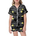 thumbnail image 5 of RUTAYY Girls Pajama Set Short Sleeve Top and Shorts Halloween Bat Moon Graphic Comfortable Nightwear Grey, 5 of 5