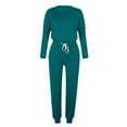 thumbnail image 4 of Ensemble Décontracté pour Femmes, T-Shirt à Manches Longues Patchwork Color Block et Pantalon Long, 4 of 5