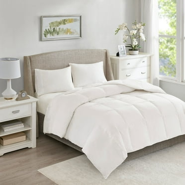 Madison Park Luxury  90"x96" Full/Queen Oversized Warm Cotton Down Comforter - White