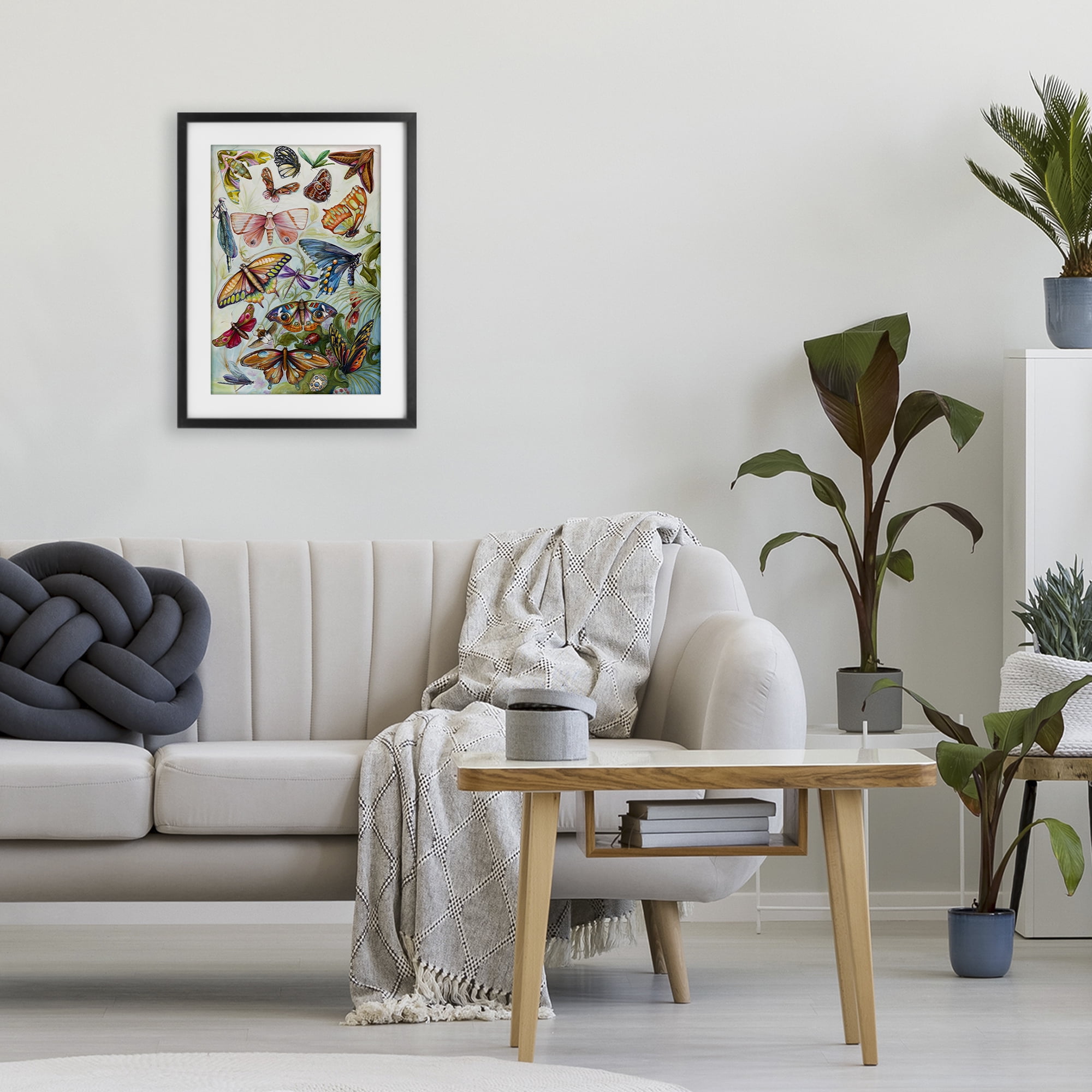 Stupell Industries Colorful Butterfly Conservatory Black Framed Print Under Glass, design by Diannart