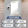 thumbnail image 2 of MIRRORVANA Fogless Shower Mirror for Shaving with Upgraded Suction-Cup, 1X Magnifying, 6.3 x 6.3 Inch (Translucent Frame, Grey Suction), 2 of 6