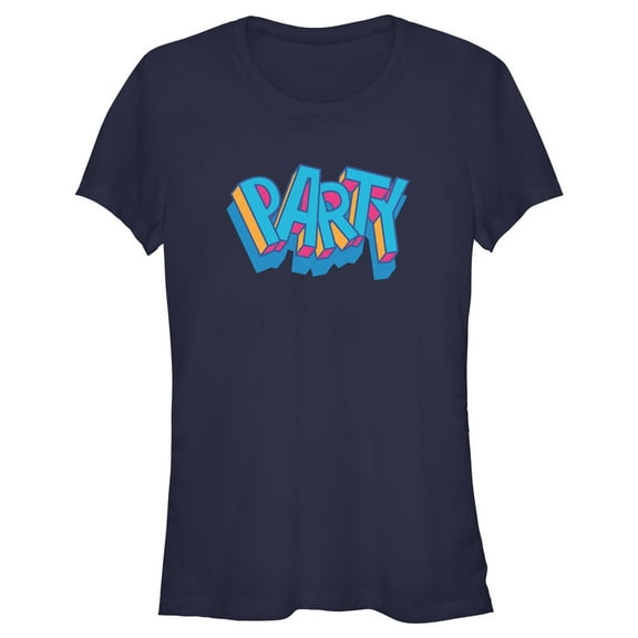 Junior's Fortnite Loot Drop Party Graphic Tee Navy Blue Large