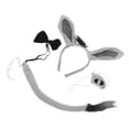 thumbnail image 3 of BRIGHTFUFU 1 juego de adorables diademas con orejas de burro para niños, accesorio de disfraz de Halloween, accesorio para disfraz de burro, diadema para nariz, pajarita y cola, 3 of 8