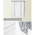 thumbnail image 5 of Blue Stripes Tie Up Curtains for Kitchen Bathroom Bedroom Windows 63 Inch Length, Geometric Vertical Linens Modern Minimalism Balloon Drape Curtains Shade Rod Pocket Drapery Curtain Panel, 46"x63", 5 of 7