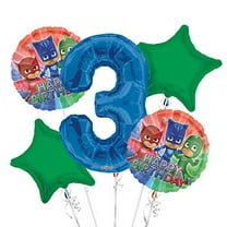 Pj Masks Balloon Bouquet 3rd Birthday 5 Pcs Party Supplies